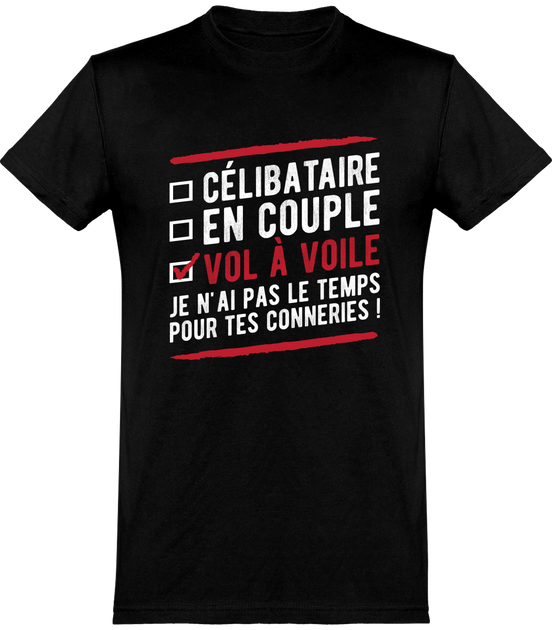 Cadeau homme T shirt homme c libataire en couple vol voile