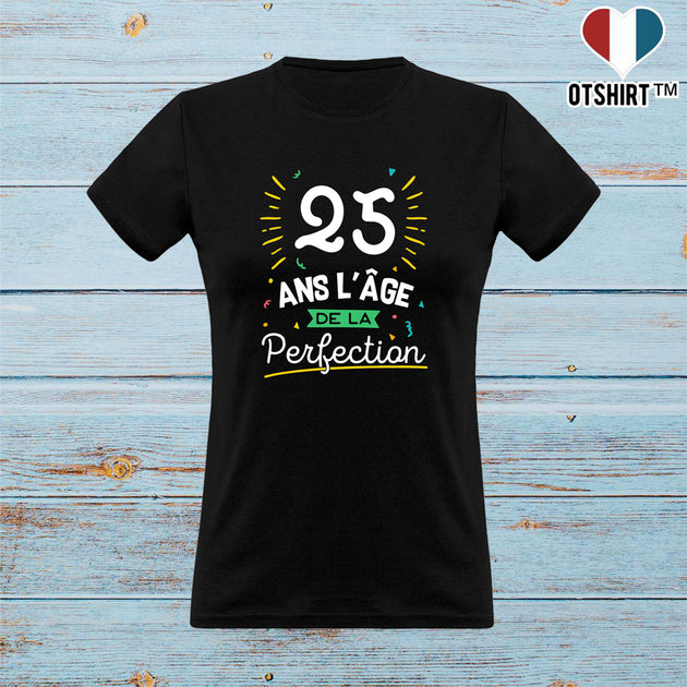 25 ANS anniversaire humour T-shirt manches longues premium Femme