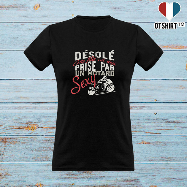 Cadeau femme T shirt femme prise par un motard sexy otshirt.fr