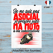 Affiche pas asocial moto