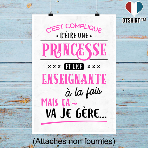 Affiche princesse et enseignante