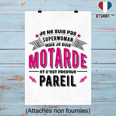 Affiche superwoman et motarde