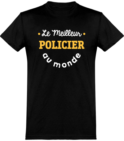  T shirt homme le meilleur policier au monde