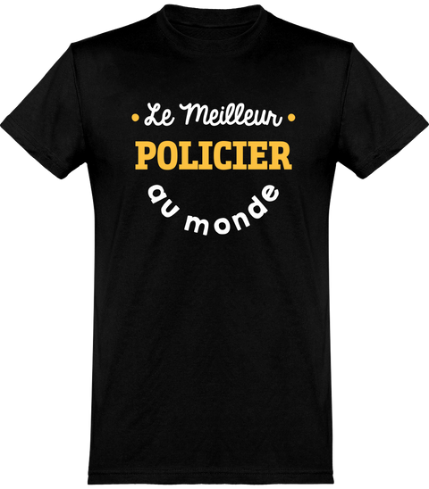  T shirt homme le meilleur policier au monde