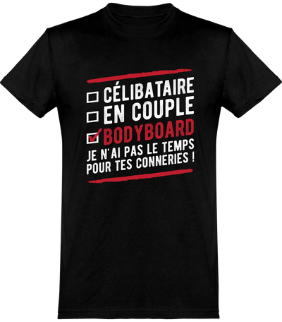  T shirt homme célibataire en couple bodyboard