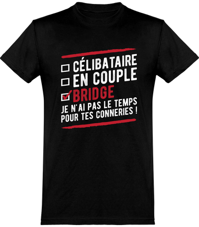  T shirt homme célibataire en couple bridge