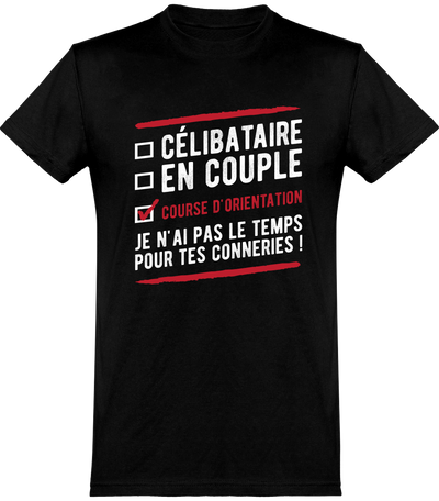  T shirt homme célibataire en couple course d'orientation