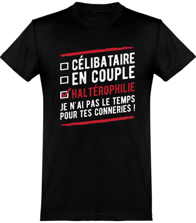  T shirt homme célibataire en couple haltérophilie