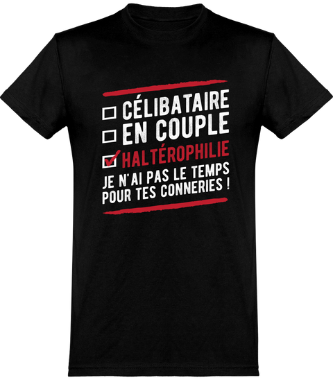  T shirt homme célibataire en couple haltérophilie