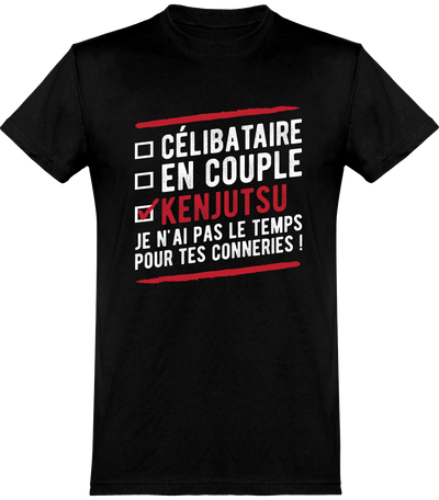  T shirt homme célibataire en couple kenjutsu