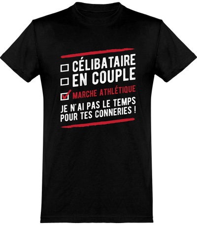  T shirt homme célibataire en couple marche athlétique