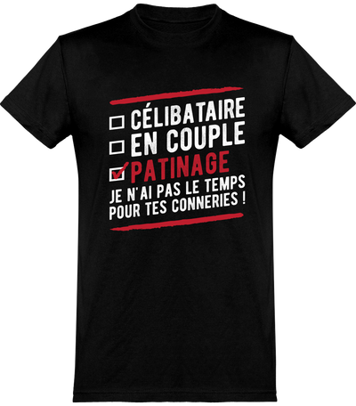  T shirt homme célibataire en couple patinage