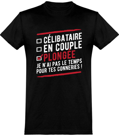  T shirt homme célibataire en couple plongée