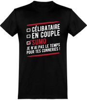  T shirt homme célibataire en couple sumo