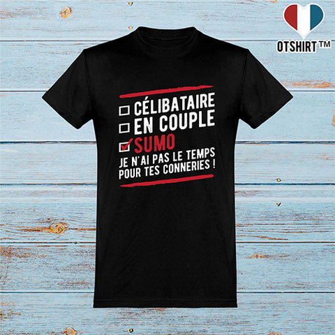  T shirt homme célibataire en couple sumo