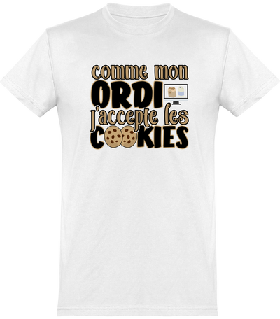  T shirt homme j'accepte les cookies