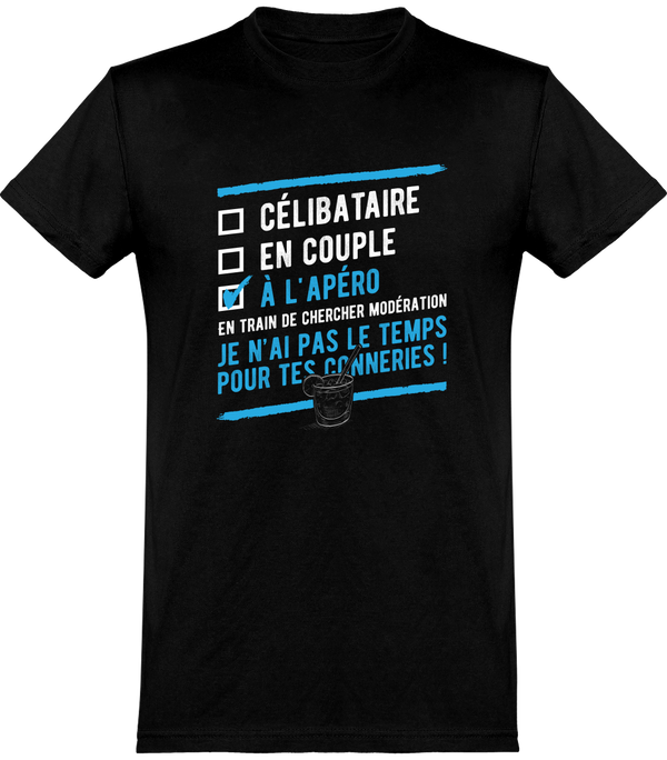  T shirt homme célibataire à l'apéro