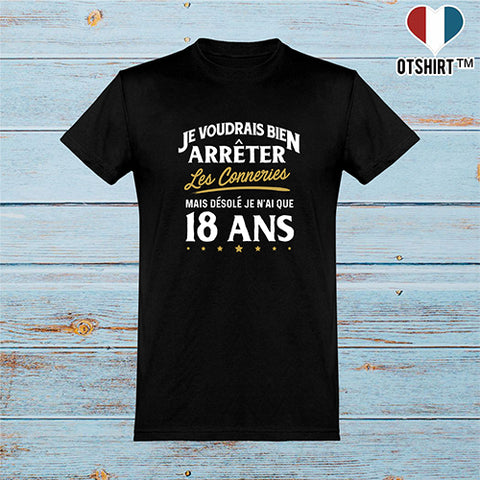  T shirt homme les conneries à 18 ans