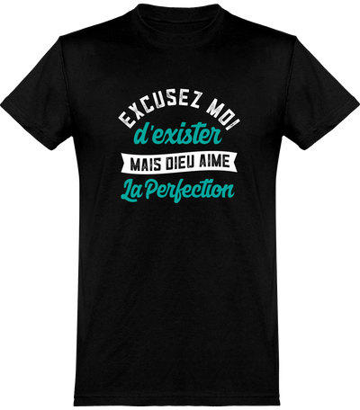  T shirt homme dieu aime la perfection