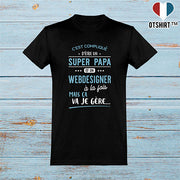  T shirt homme super papa et web designer