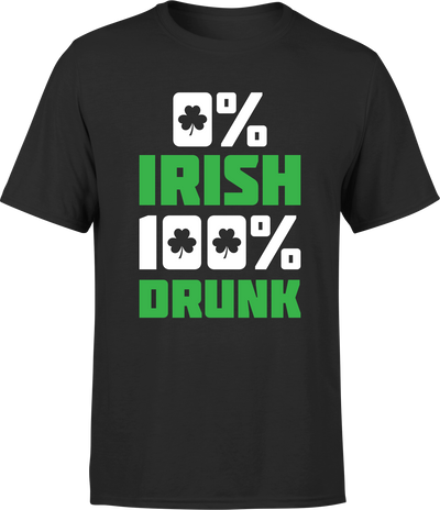 T shirt homme 0% irish 100% drunk