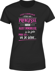 T shirt femme princesse et agent immobilier