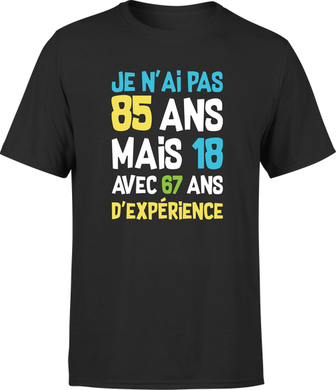 T shirt homme je n'ai pas 85 ans