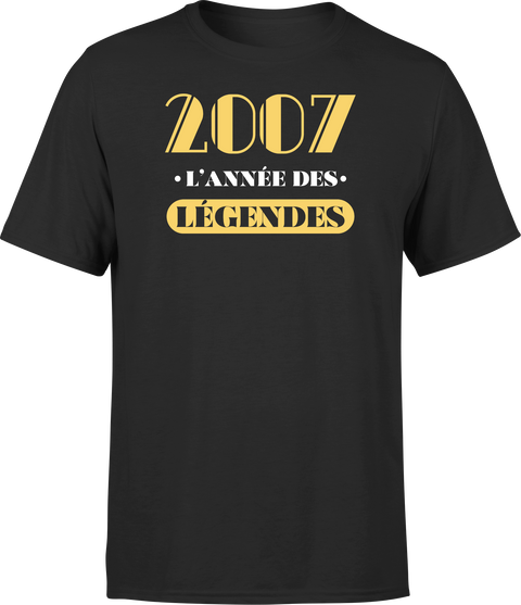 T shirt homme 2007 l'année des légendes