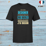 T shirt homme j ai raison je suis dentiste