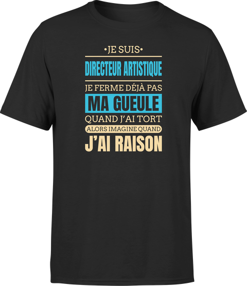 T shirt homme j ai raison je suis directeur artistique