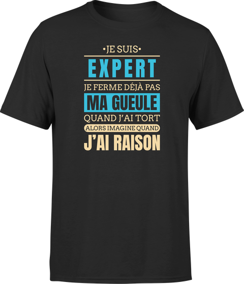 T shirt homme j ai raison je suis expert