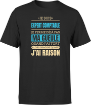 T shirt homme j ai raison je suis expert comptable