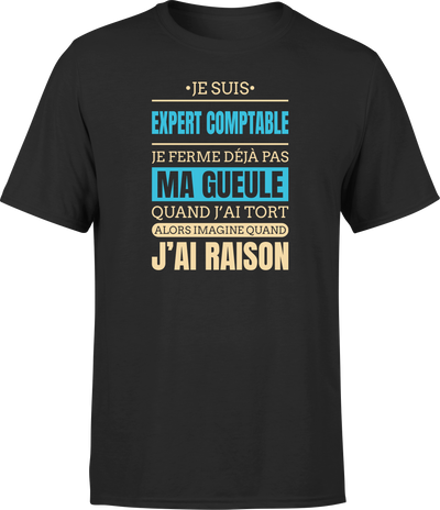 T shirt homme j ai raison je suis expert comptable